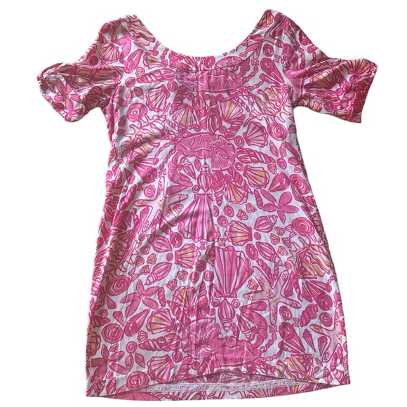 LILLY PULITZER Everett Dress-Hotty Pink Sailors Valentine-Lace Up Neck - Picture 6 of 6